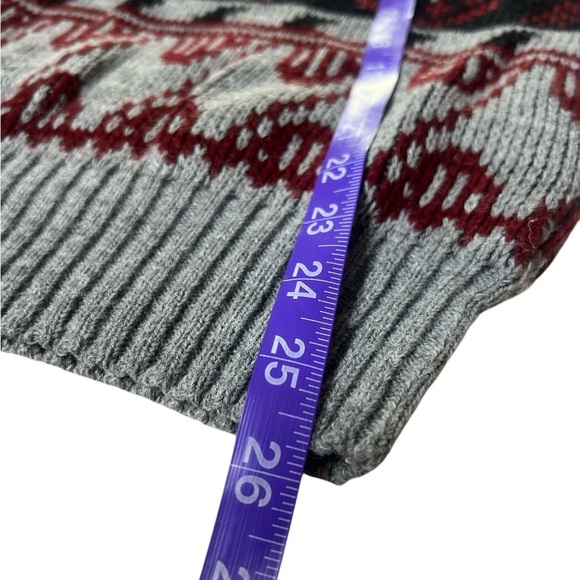 Vintage 80s Jordache Sweater Knit Gray Retro Geometric Après Ski Grandpa Core - Picture 6 of 10